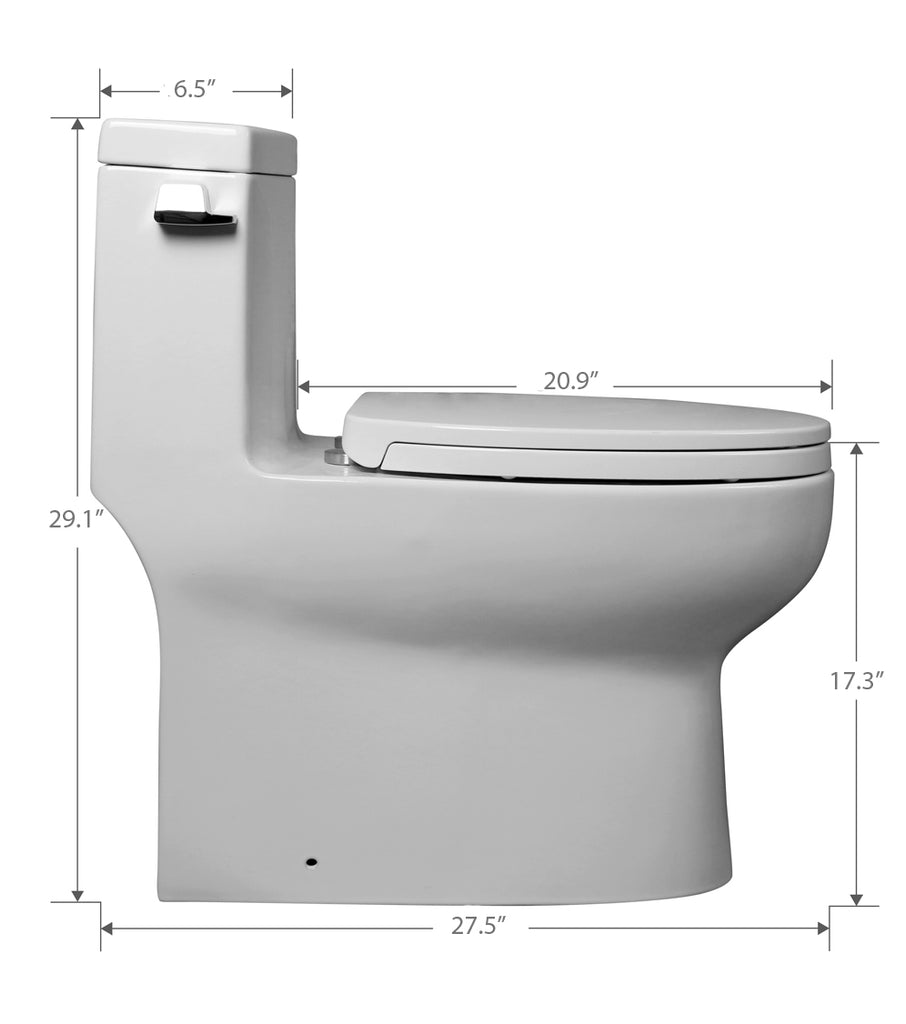ONE PIECE ELONGATED TOILET "SANTORINI" AT-003S-WH
