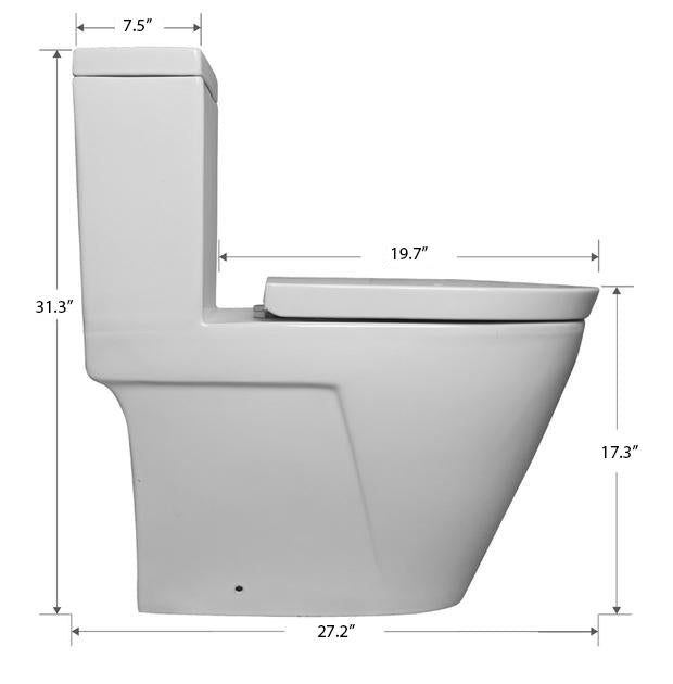 ONE PIECE ELONGATED TOILET "NAXOS" AT-008-WH