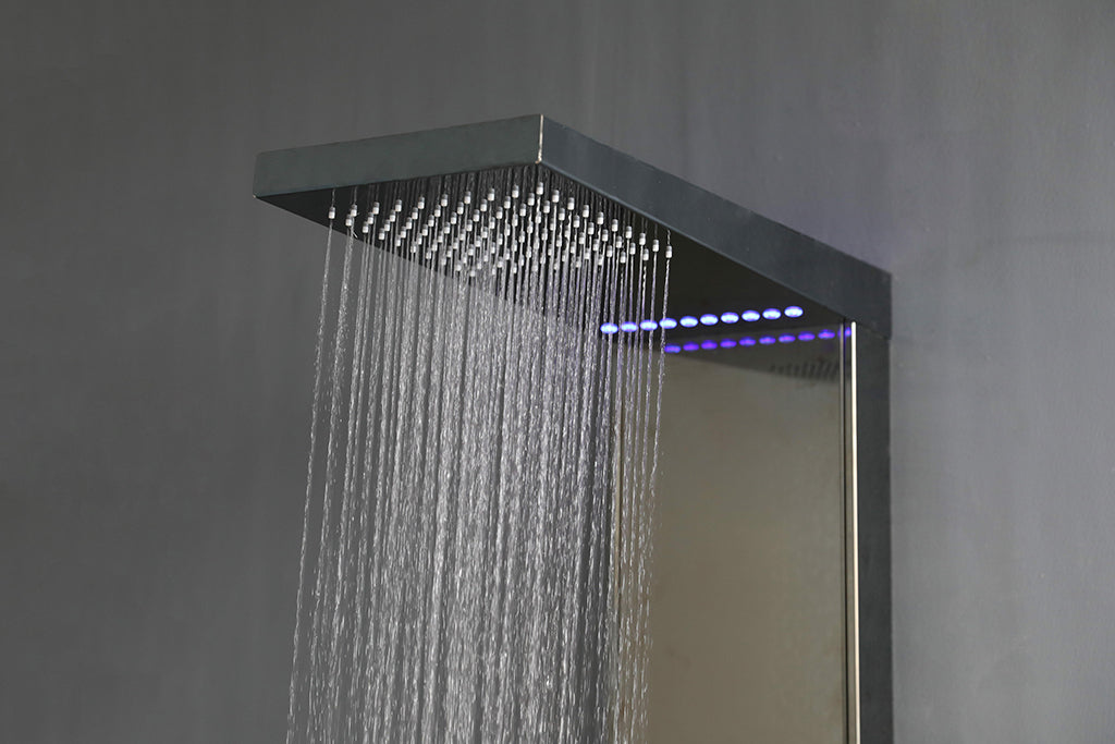 SHOWER PANEL "VERONA" BLACK, ASP-8155-BL, NEW