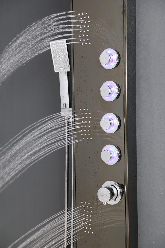 SHOWER PANEL "VERONA" BLACK, ASP-8155-BL, NEW