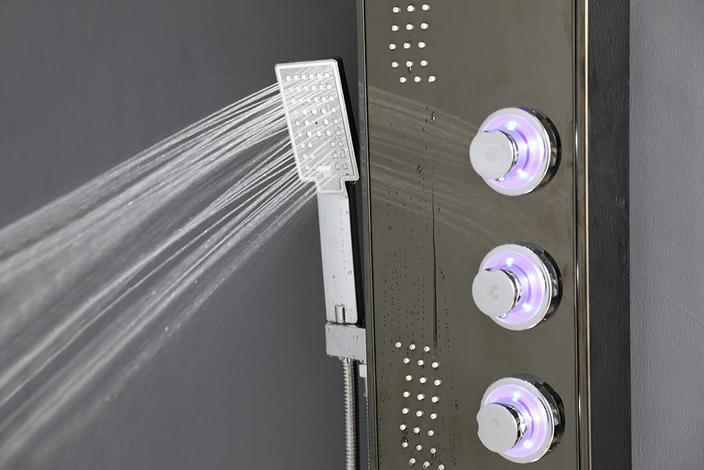 SHOWER PANEL "VERONA" BLACK, ASP-8155-BL, NEW