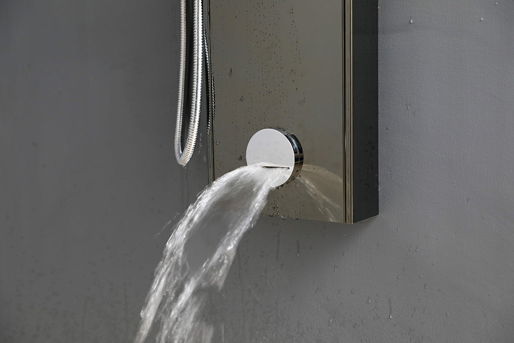 SHOWER PANEL "VERONA" BLACK, ASP-8155-BL, NEW