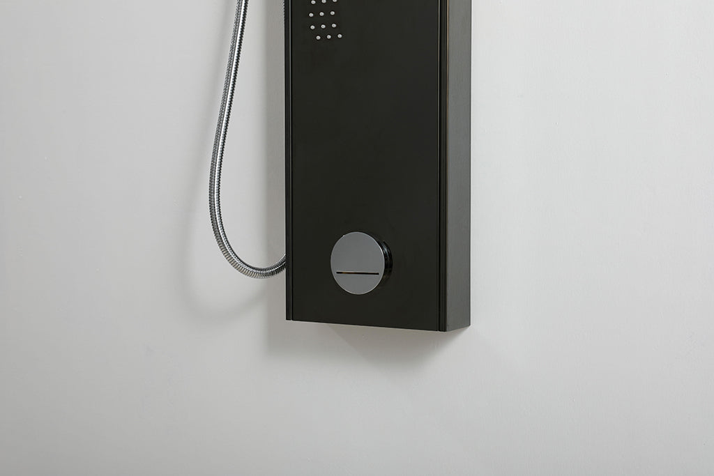 SHOWER PANEL "VERONA" BLACK, ASP-8155-BL, NEW