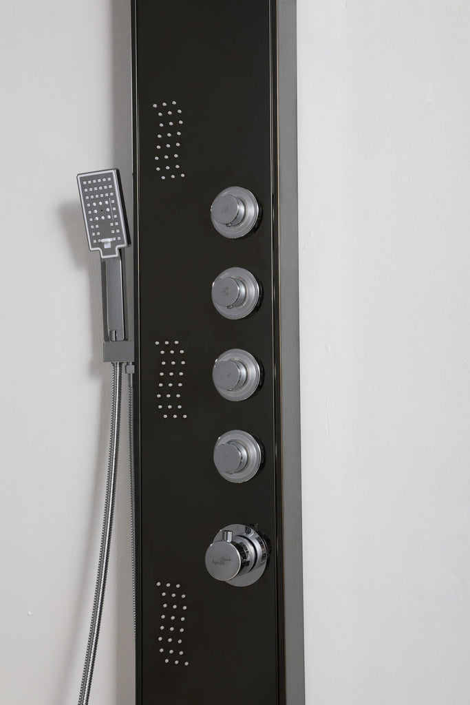 SHOWER PANEL "VERONA" BLACK, ASP-8155-BL, NEW