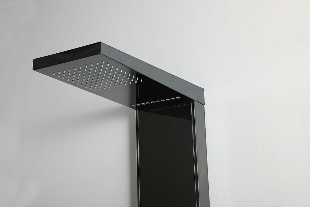 SHOWER PANEL "VERONA" BLACK, ASP-8155-BL, NEW