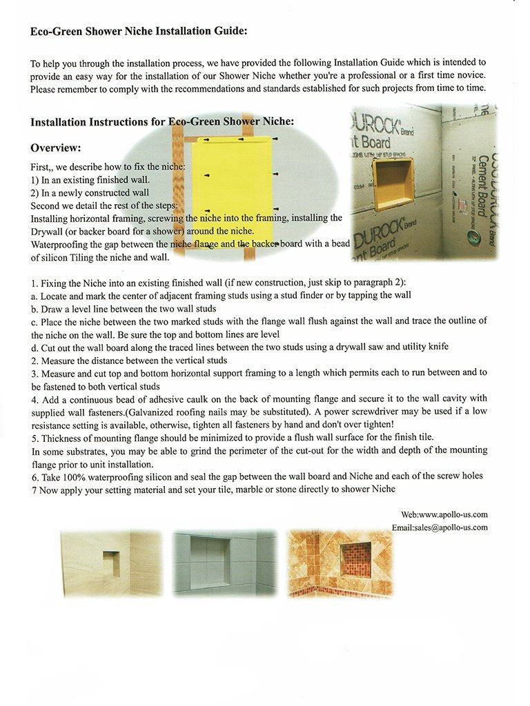 ECO-GREEN SHOWER NICHE RN-1620-N